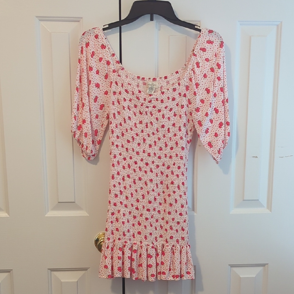 Jessica Simpson Pink and White Mini Dress